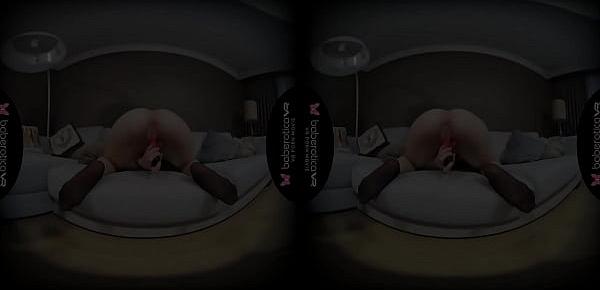  Solo blonde gal, Anastasia is masturbating again, in VR